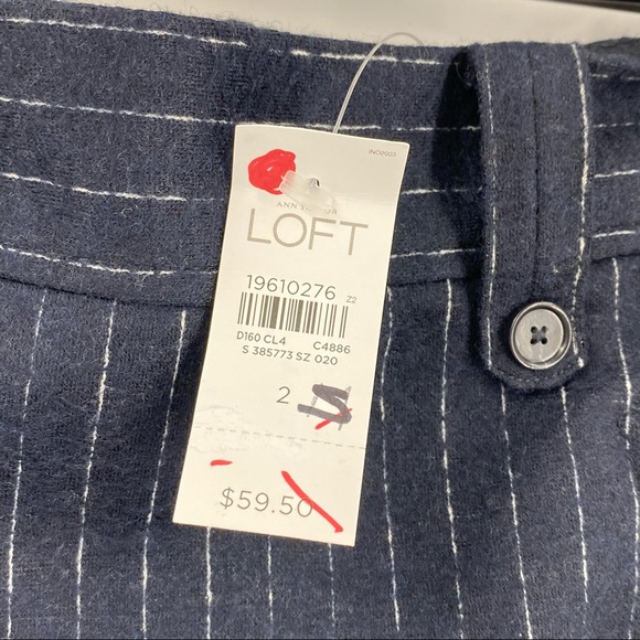 Ann Taylor Loft Navy Striped Skirt SZ 2 NWT - Picture 3 of 7